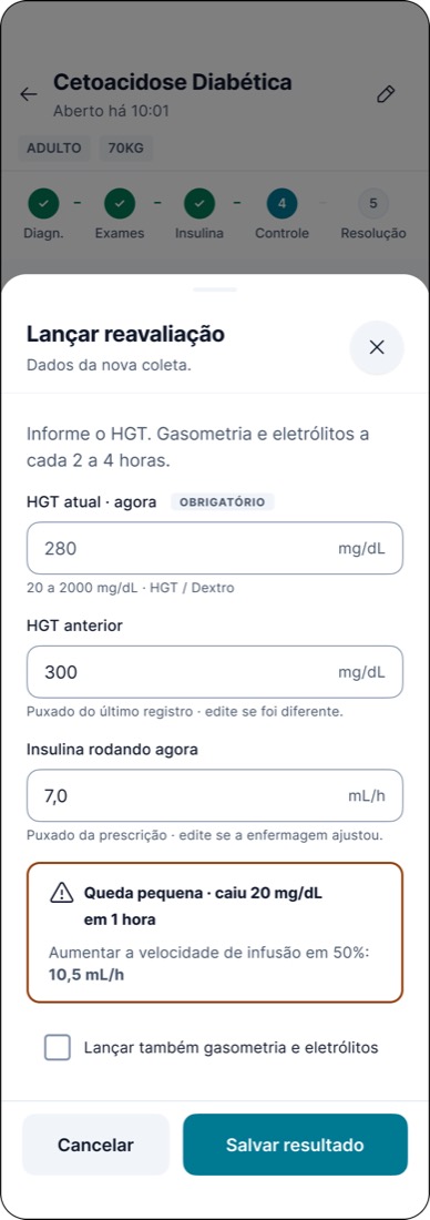 Como ficou · folha Lançar reavaliação