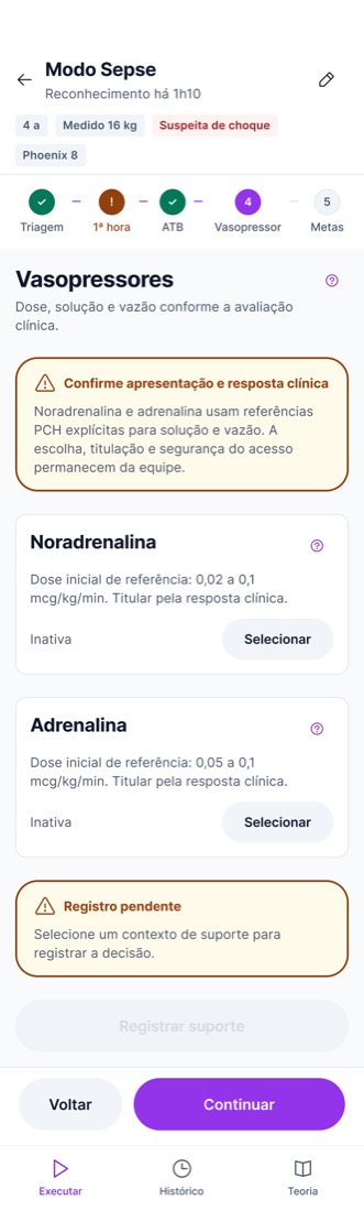 Como estava · Nada selecionado