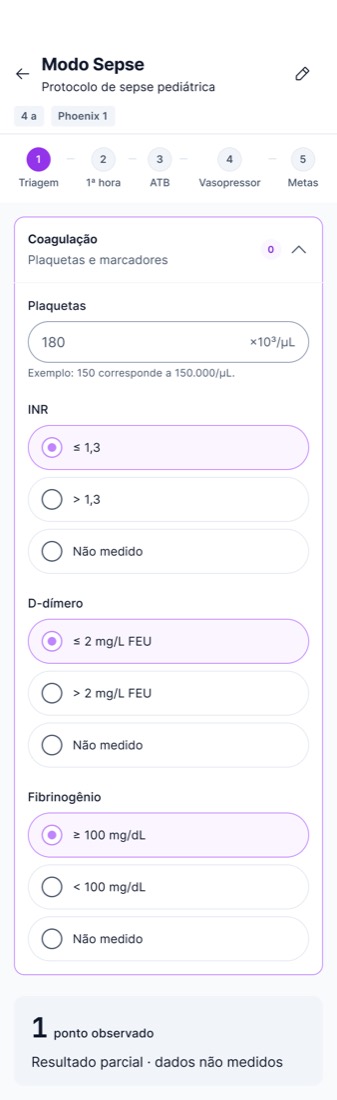Como estava · Coagulação