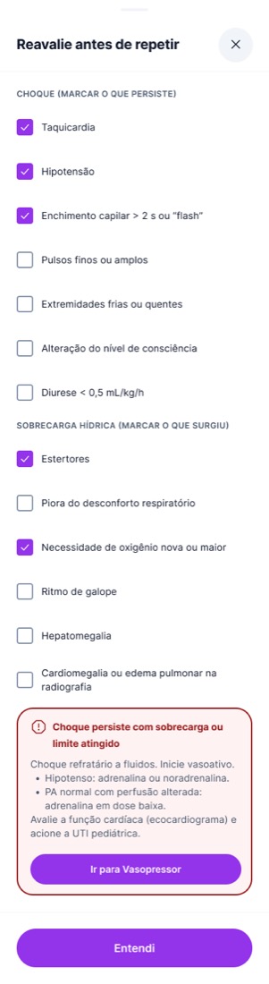 Como ficou · Sem UTI sem hipotensão · Reavaliação, choque refratário